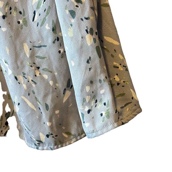 A New Day Sleeveless Top XS Blue Green White Abstract Print Blouse - Picture 3 of 5